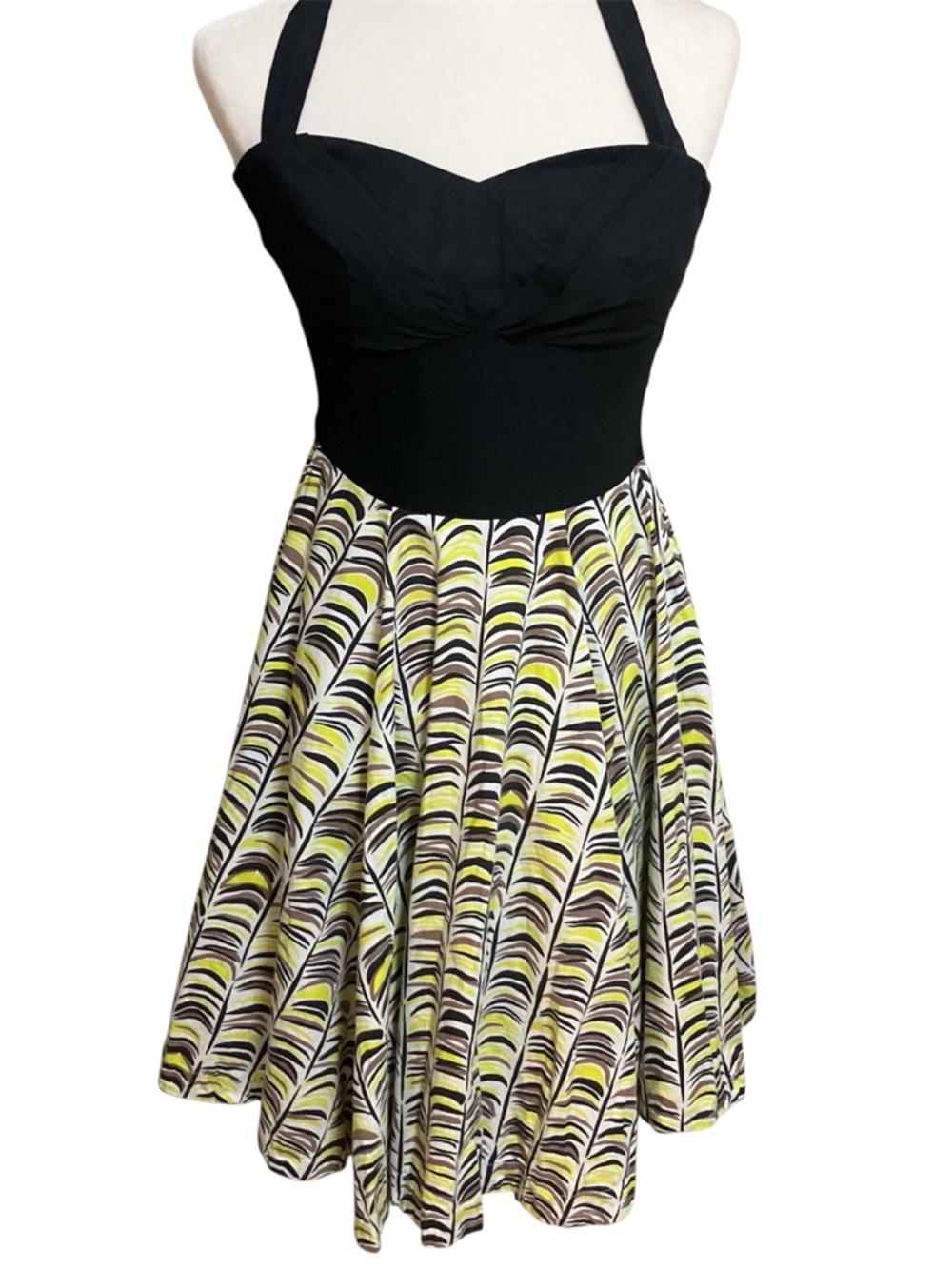 Women’s Black Halter Fit-and-Flare Anthropologie Dress